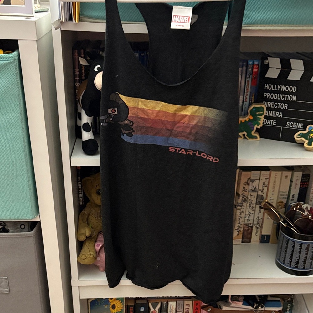 Marvel Star-Lord Black Tank with Rainbow Graphic